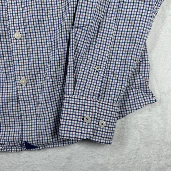 Untuckit Shirt Womens M Blue Gingham Check Button Down Long Sleeve Casual‎ - Picture 3 of 10